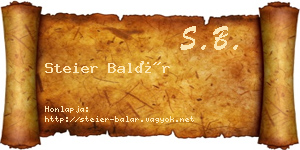 Steier Balár névjegykártya